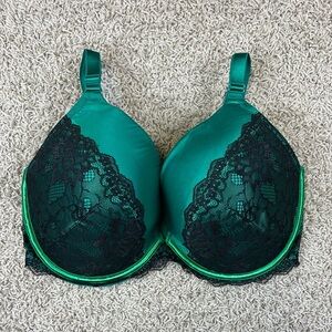 Cacique green and black lace underwire bra 40DDD